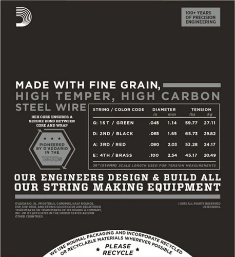D'Addario Chromes, Light, Super Long Scale, 45-100 Bass Guitar Strings ECB81SL - Image 3