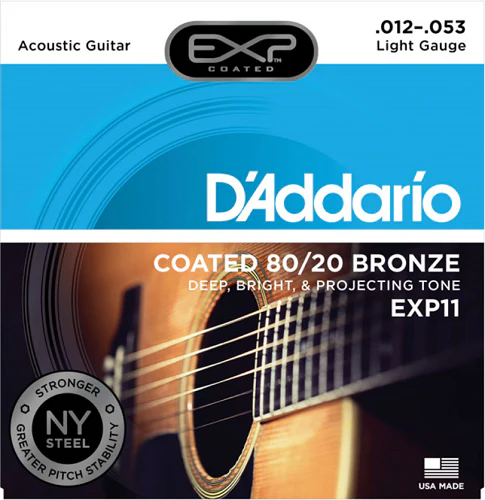 D'Addario Coated 80/20 Bronze, Light, 12-53 Acoustic Guitar Strings - 25-PACK - Image 2
