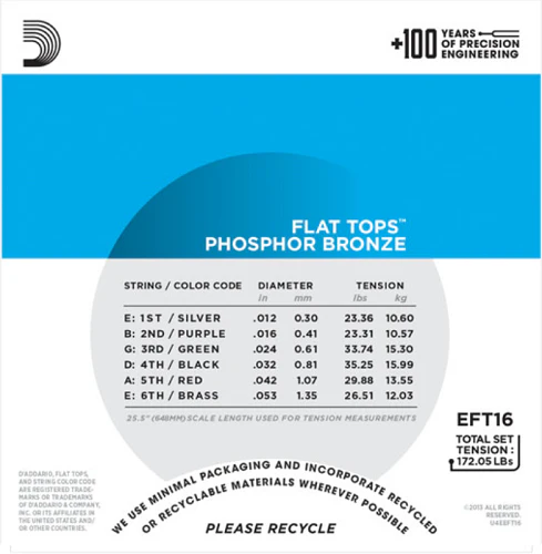 D'Addario Flat Tops, Light, 12-53 Acoustic Guitar Strings - Image 3