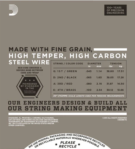 D'Addario Half Rounds, Regular Light, Short Scale, 45-100 Bass Guitar Strings - Image 3