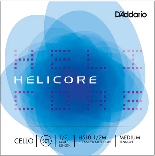 D'Addario Helicore Cello String SET, 1/2 Scale, Medium Tension
