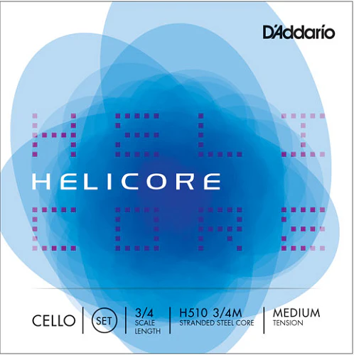 D'Addario Helicore Cello String SET, 3/4 Scale, Medium Tension