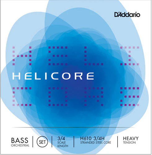 D'Addario Helicore Orchestral Bass String SET, 3/4 Scale, Heavy Tension