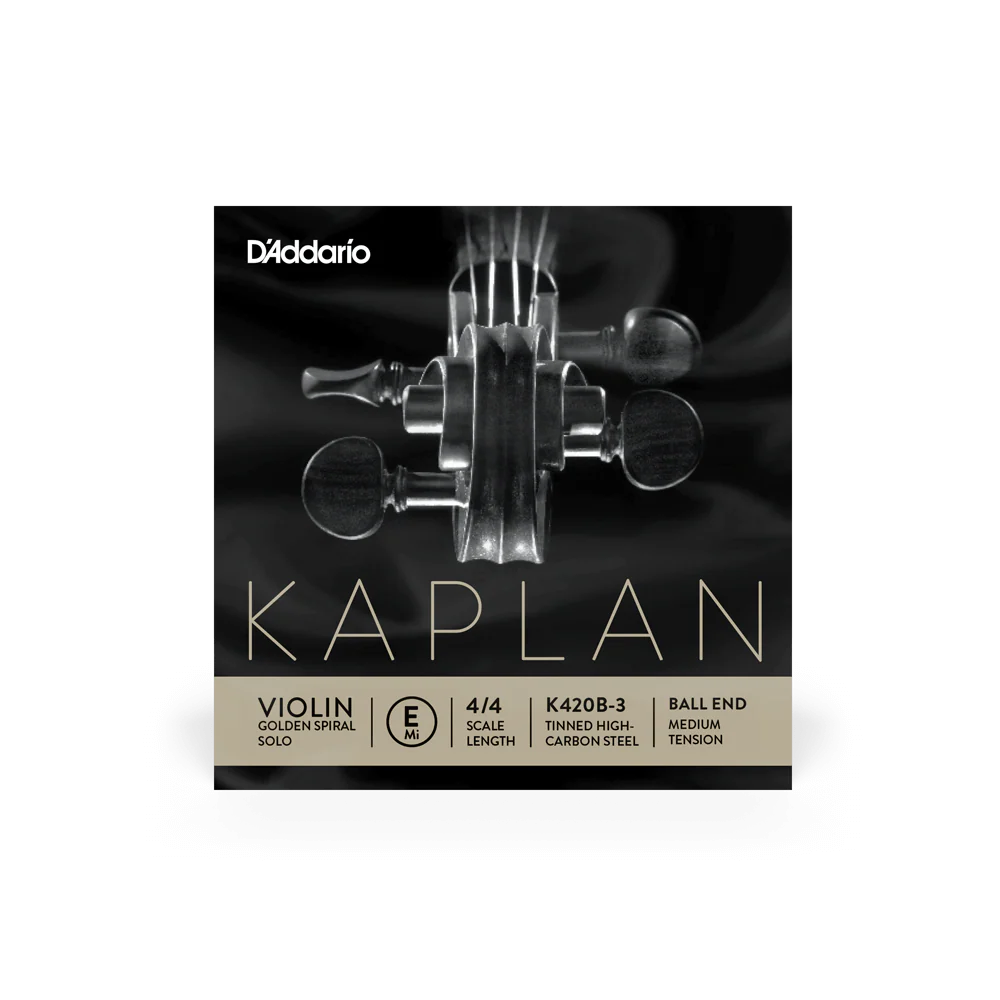 D'Addario  Kaplan Golden Spiral Solo Violin Single E String, 4/4 Scale, Medium Tension