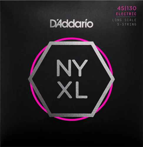 D'Addario Long Scale, Regular Light 5-String, 45-130 Bass Guitar Strings