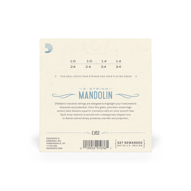 D'Addario Mandolin Strings EJ62 80/20 Phosphor Bronze - Image 2