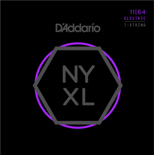 D'Addario Nickel Wound, 7-String, Medium, 11-64 Electric Guitar Strings