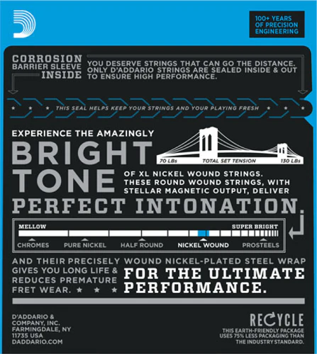 D'Addario Nickel Wound, 7-String, Super Light, 9-54 Electric Guitar Strings - EXL120-7 - Image 2