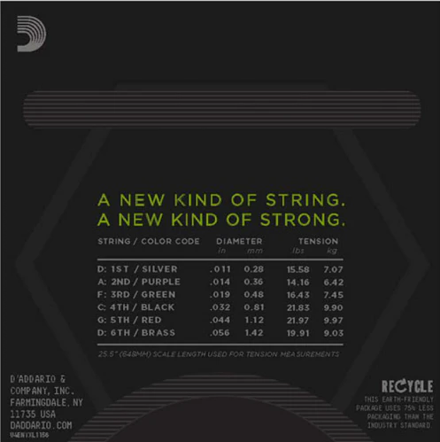D'Addario Nickel Wound, Medium Top / Extra-Heavy Bottom, 11-56 Electric Guitar Strings - Image 3