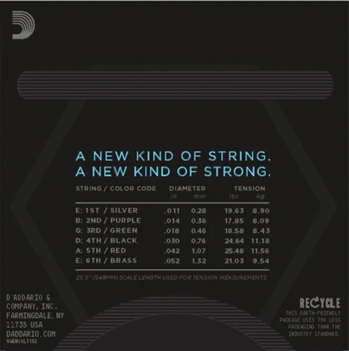 D'Addario Nickel Wound, Medium Top/ Heavy Bottom, 11-52 Electric Guitar Strings - Image 3