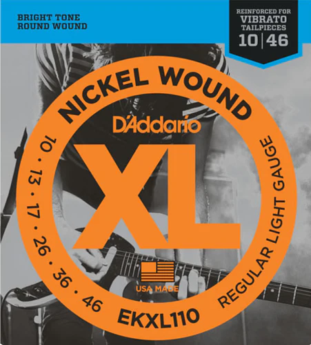 D'Addario Nickel Wound, Regular Light, REINFROCED, 10-46 Electric Guitar Strings
