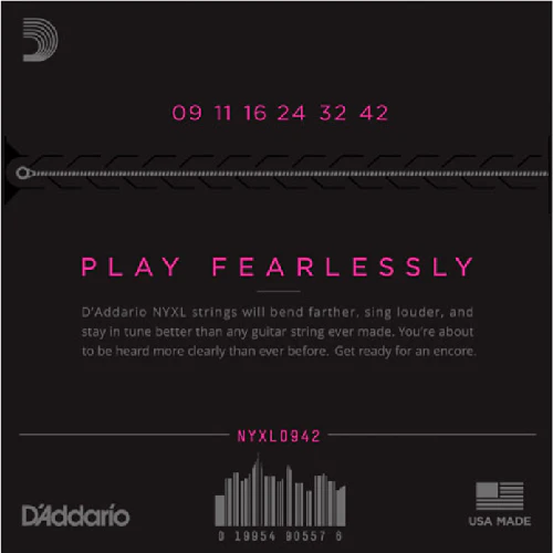 D'Addario Nickel Wound, Super Light, 09-42 Electric Guitar Strings - NYXL0942 3-PACK - Image 2