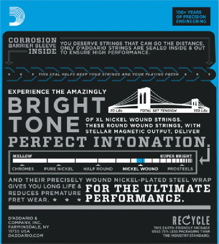 D'Addario Nickel Wound, Super Light, REINFORCED, 9-42 Electric Guitar Strings - Image 2
