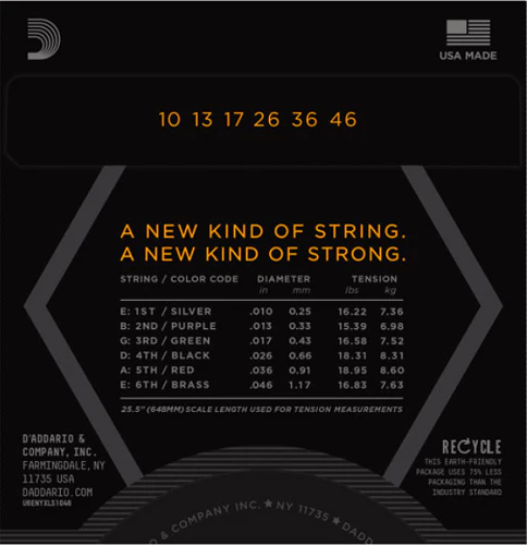 D'Addario NYXL Nickel Wound, Regular Light, Double Ball END, 10-46 Electric Guitar Strings - Image 3
