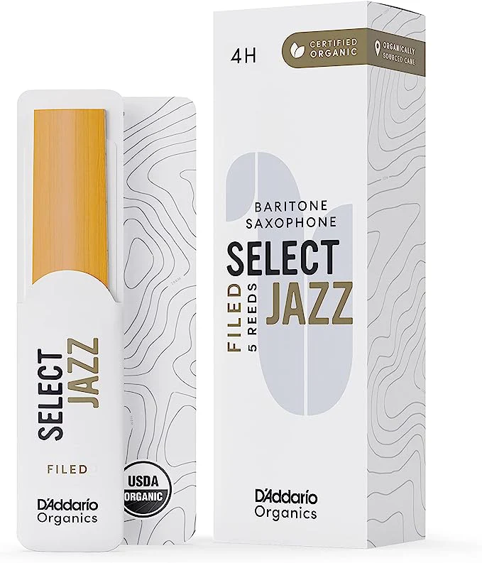 D'Addario Organic Select Jazz Filed Baritone Saxophone Reeds - 5 Per Box - Image 12