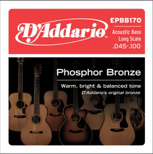 D'Addario Phosphor Bronze, Long Scale, 45-100 Acoustic Bass Guitar Strings