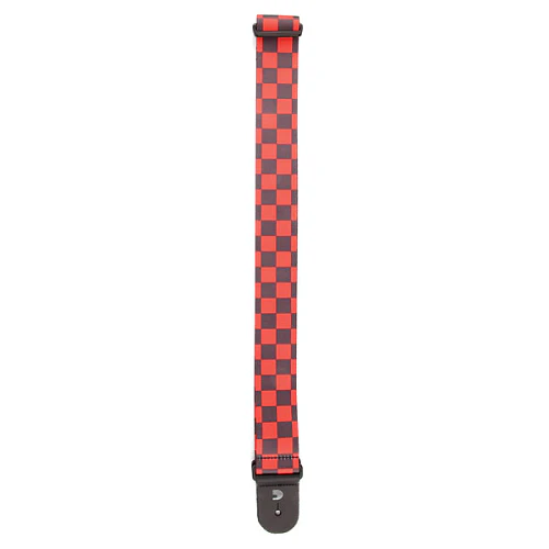 D'Addario Planet Waves Black and Red Large Checkerboard Woven Guitar Strap - Image 2