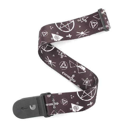 D'Addario Planet Waves Black and White Mixed Symbols Woven Guitar Strap