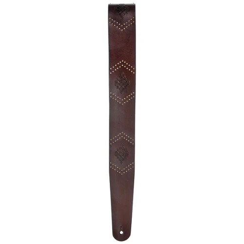 D'Addario Planet Waves Brown Embossed Studs Leather Strap - Image 3
