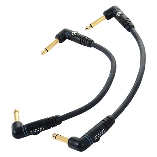 D'addario Planet Waves Gold Plated Custom Series Patch Cable, Right ANGLE, 6 Inches - 2-PACK