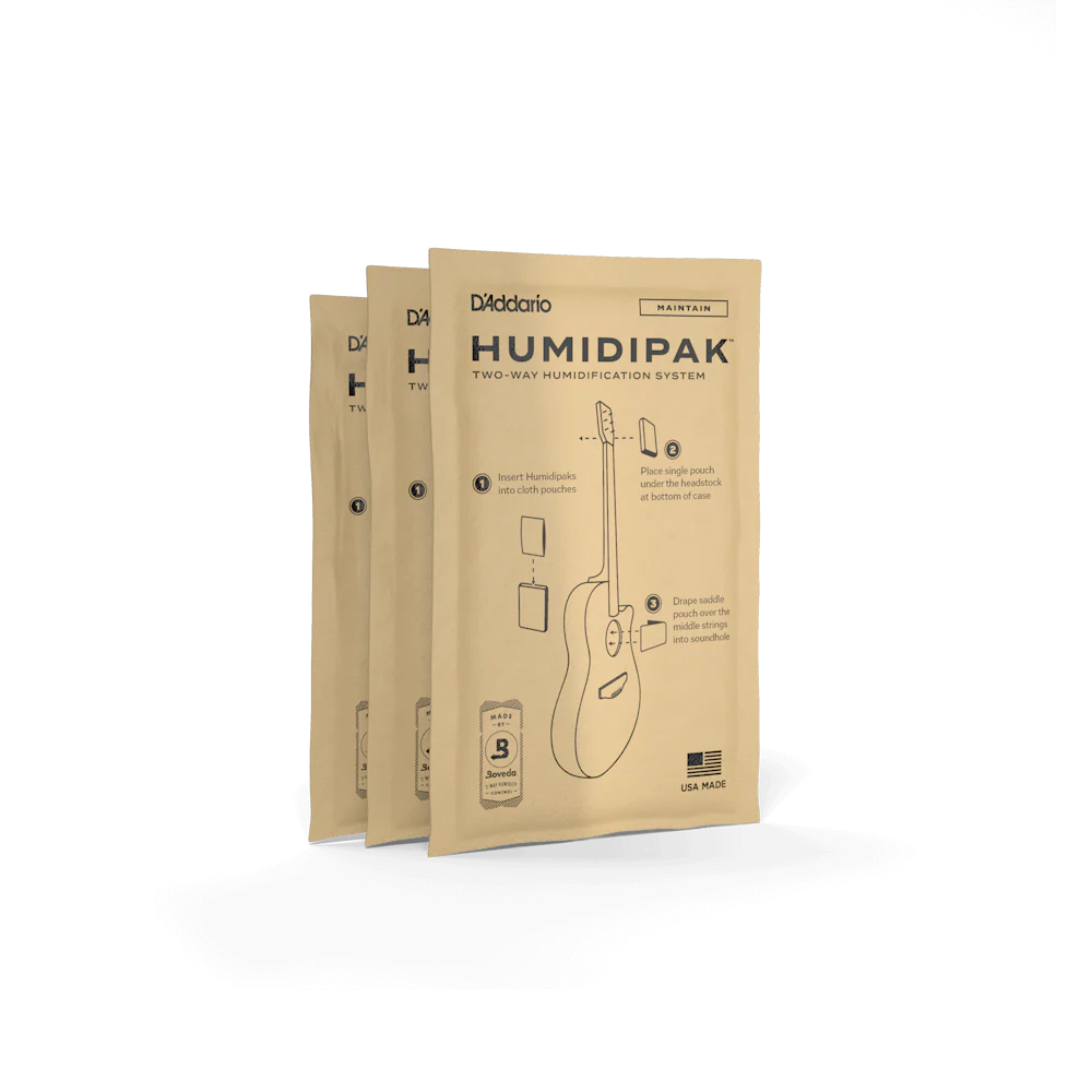 D'Addario Humidipak Two-Way Humidification System Replacement Packets, 3-Pack - PW-HPRP-03