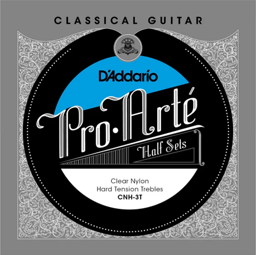 D'Addario  Pro-Arte Clear Nylon Treble, Hard Tension Half Set Classical Guitar Strings