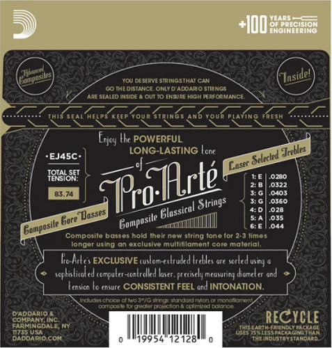 D'Addario Pro-Arte Composite, Normal Tension Classical Guitar Strings - EJ45C - Image 2