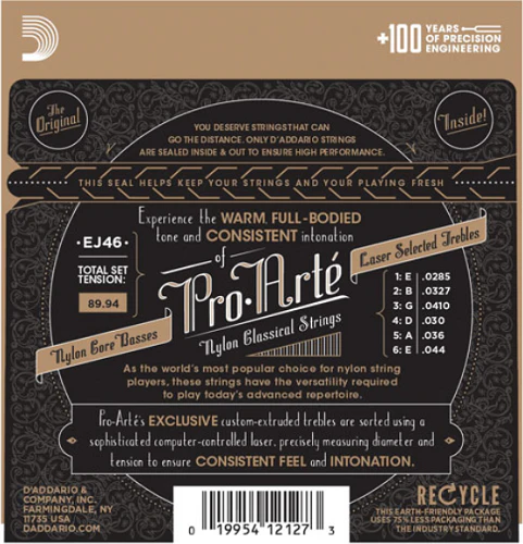 D'Addario Pro-Arte Nylon, Hard Tension Classical Guitar Strings - EJ46 - Image 2