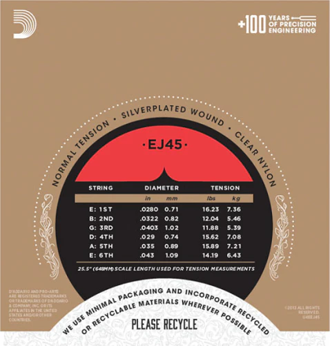 D'Addario Pro-Arte Nylon, Normal Tension Classical Guitar Strings ( 3-Sets) EJ45-3D - Image 3