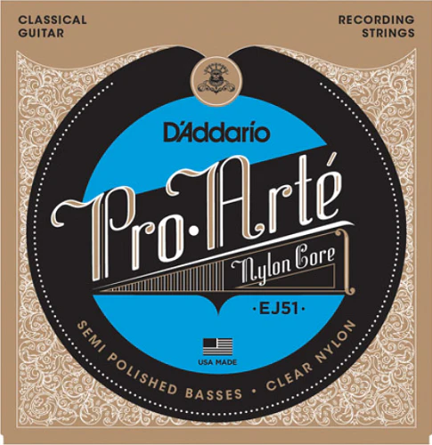 D'Addario Pro-Arte with Polished Basses, Hard Tension Classical Guitar Strings