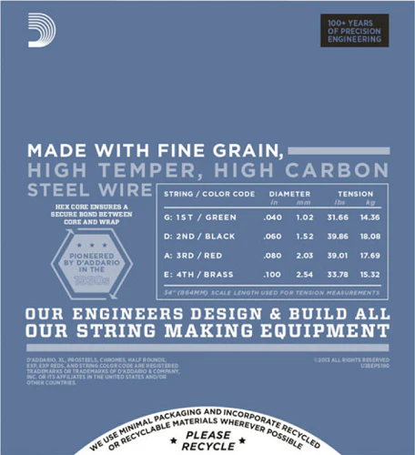 D'Addario PROSTEELS, Custom Light, Long Scale, 40-100 Bass Guitar Strings - Image 3