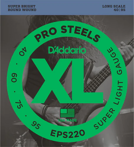 D'Addario PROSTEELS, Super Light, Long Scale, 40-95 Bass Guitar Strings