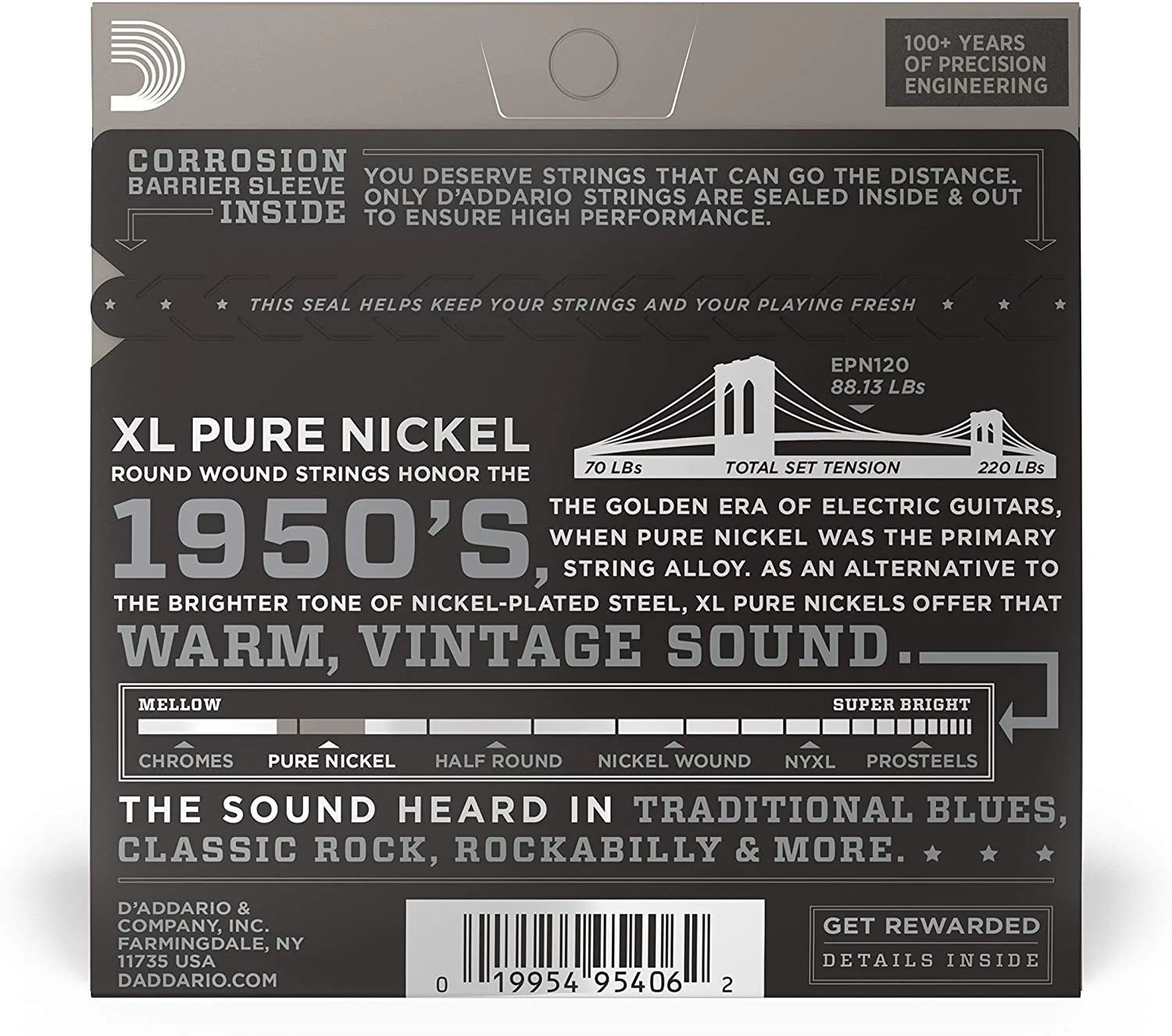 D'Addario Pure Nickel, Super Light, 9-41 Electric Guitar Strings - EPN120 - Image 2
