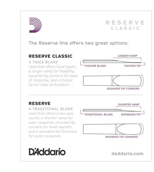 D'Addario Reserve Classic Bb Clarinet Reeds - 10 Per Box - Image 2