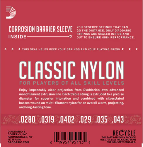 D'Addario Student Nylon. Normal Tension Classical Guitar Strings EJ27N - Image 2
