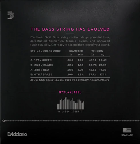 D'Addario Super Long Scale, REGULAR-Light, 45-100, Bass Guitar Strings - Image 2