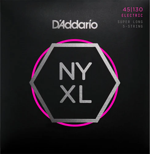 D'Addario Super Long Scale, Regular Light 5-String, 45-130 Bass Guitar Strings