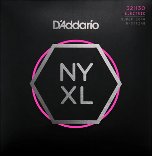 D'Addario Super Long Scale, Regular Light, 6-String, 32-130 Bass Guitar Strings