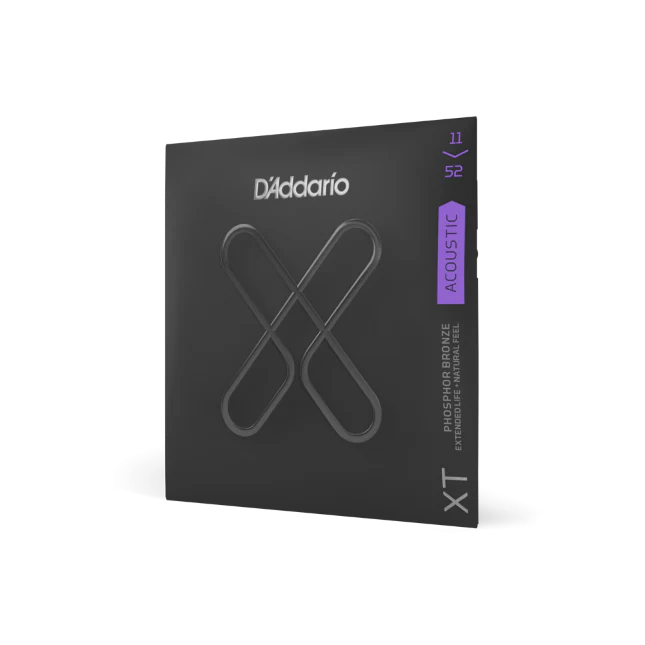 D'Addario XTAPB1152 XT Phosphor Bronze Acoustic Guitar Strings, Custom Light, 11-52