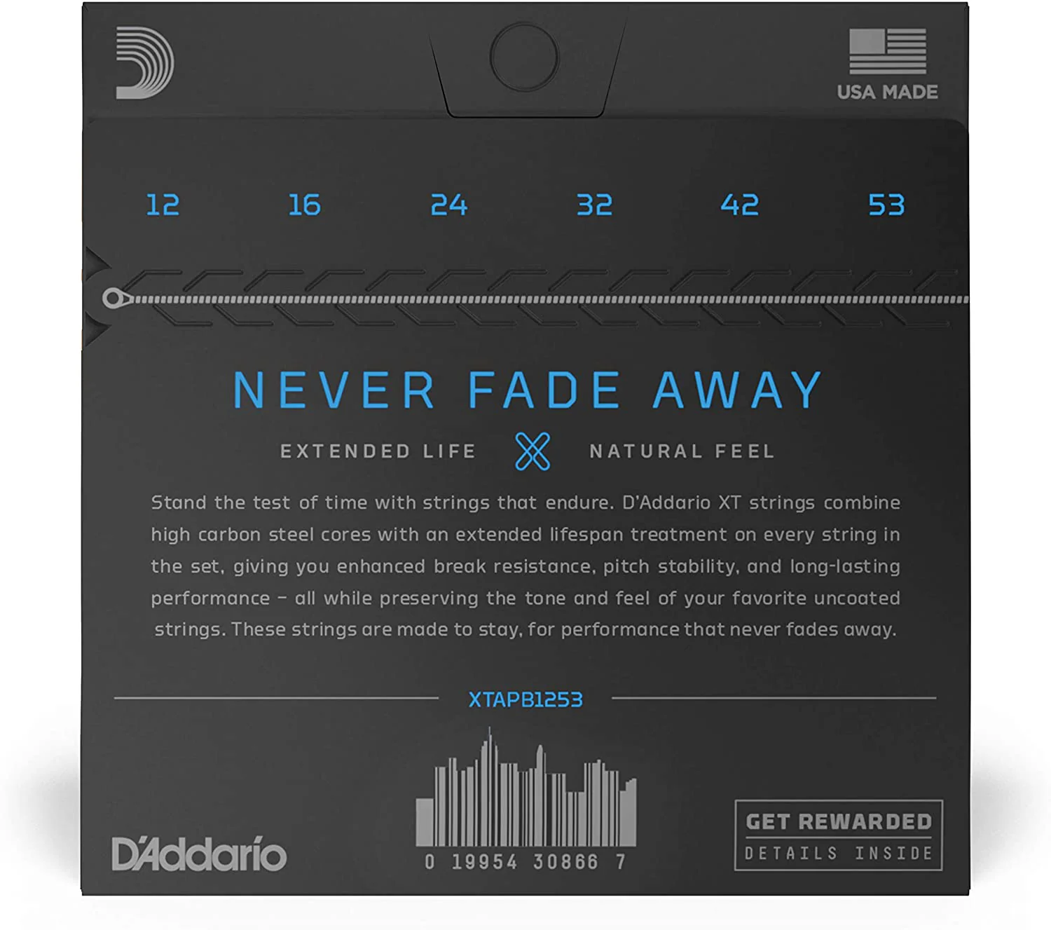 D'Addario XTAPB1253 XT Phosphor Bronze Acoustic Guitar Strings, Light, 12-53, 3 Pack - Image 3
