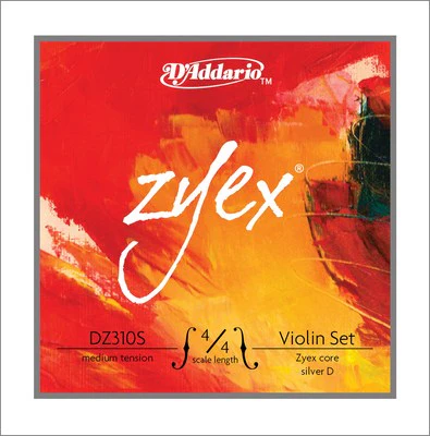 D'Addario Zyex Violin String SET, 4/4 Scale, Silver D String - Image 2