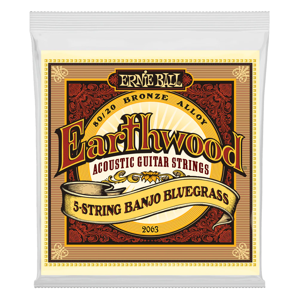 Ernie Ball Earthwood 5-String Banjo Bluegrass Loop End 80/20 Bronze Acoustic Strings - 9-20 Gauge - 2063
