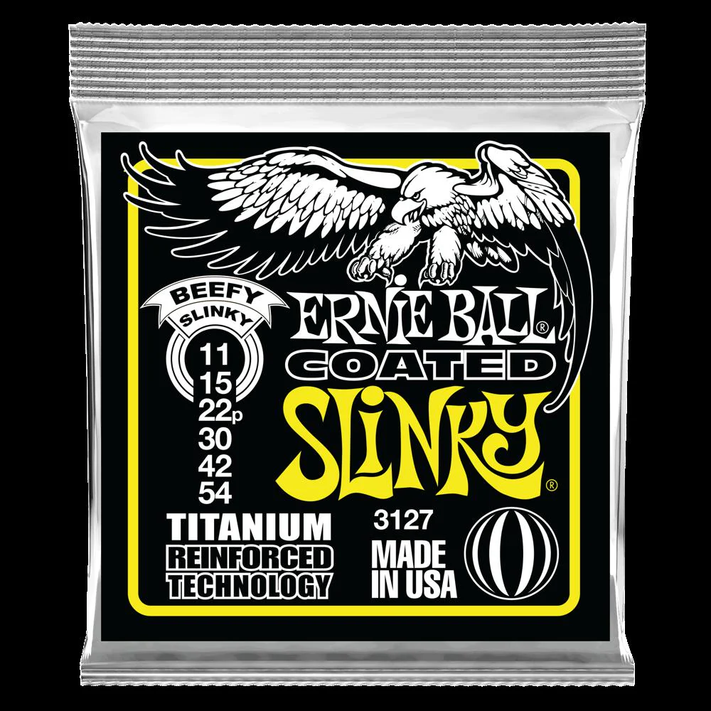 Ernie Ball Beefy Slinky Coated Titanium RPS Electric Guitar Strings -11-54 Gauge - 3127