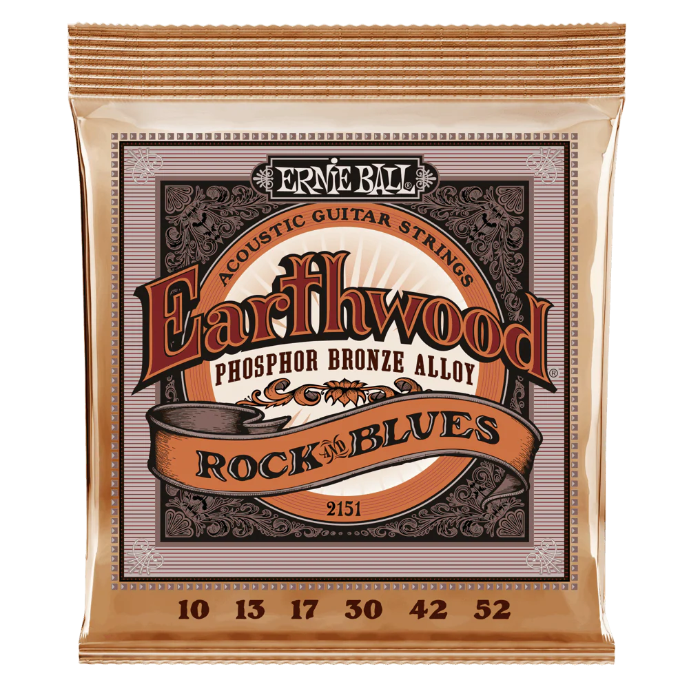 Ernie Ball Earthwood Rock And Blues W/Plain G Phosphor Bronze Acoustic Guitar Strings - 10-52 Gauge - 2150