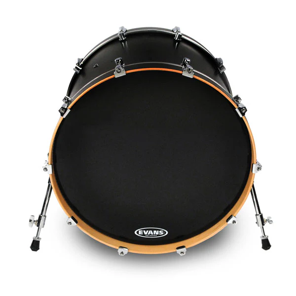 Evans EQ3 Black Bass Drum Head - NO Port - 22 - Image 2
