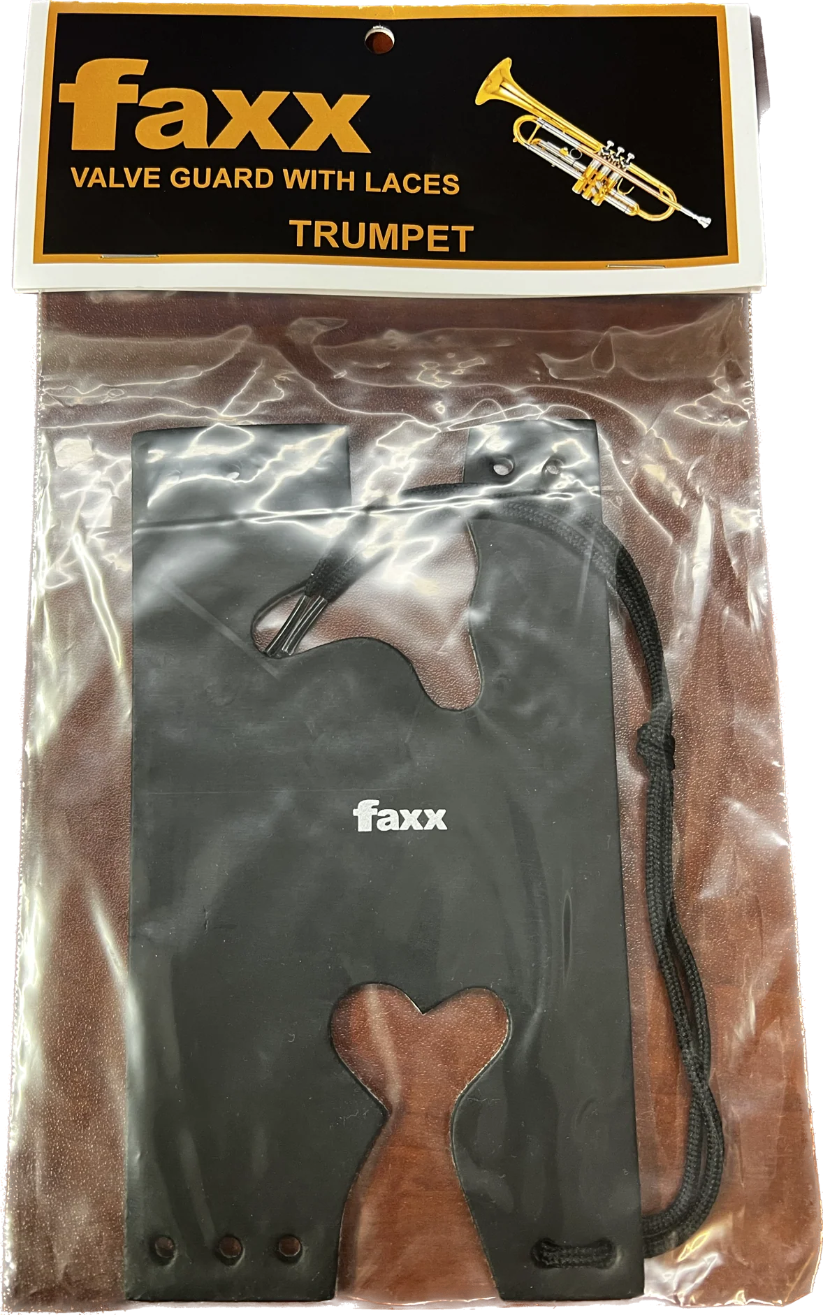 Faxx Trumpet / Cornet Valve Guard, Black Leather with Laces FTVG-2
