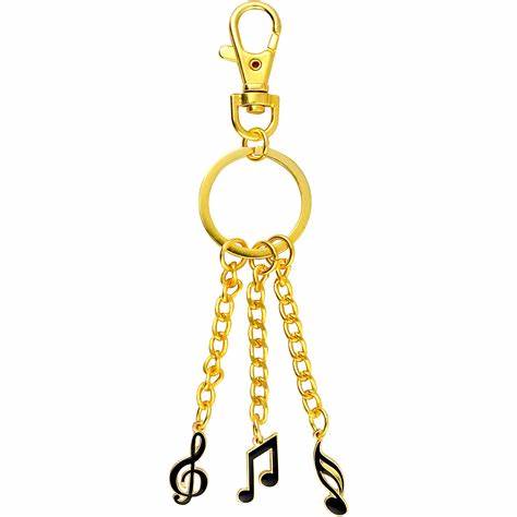AIM GIFTS 3 Music Charms, G-Clef, 8th note and 16th note Keychain - K615 - Image 2