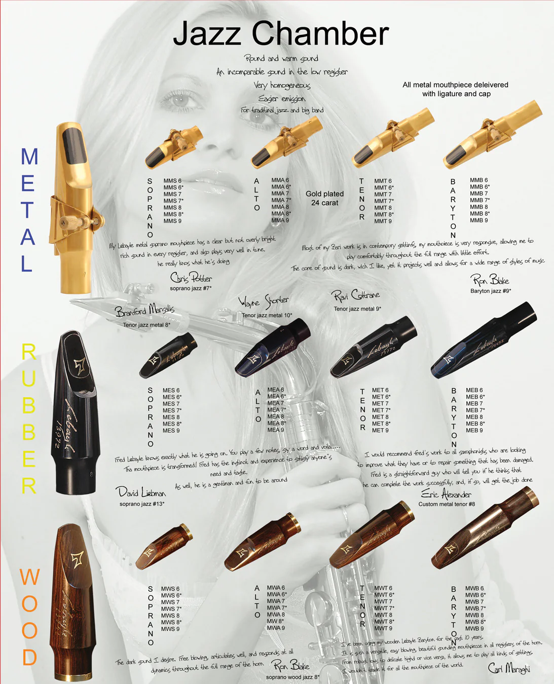 Lebayle Jazz Chamber Tenor Sax Hard Rubber Mouthpiece - Image 2