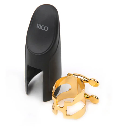 Rico Gold Plated Tenor Sax H-Ligature & Cap for Hard Rubber Mouthpiece - HTS1G - Image 2