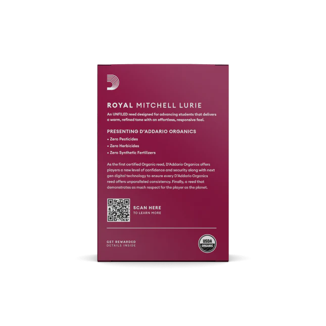 Royal Mitchell Lurie Organic Bb Clarinet Reeds Strength 2.0 10-Pack - Image 3